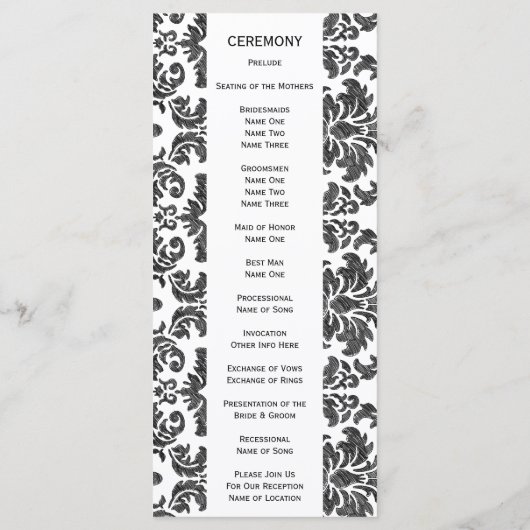 白黒の黒板ダマスクパターン プログラム (裏面)