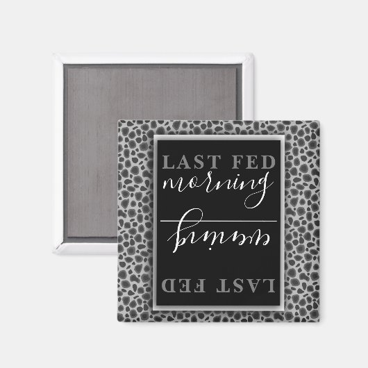 白黒の黒板ペットフードアニマルプリント マグネット (正面/裏面)