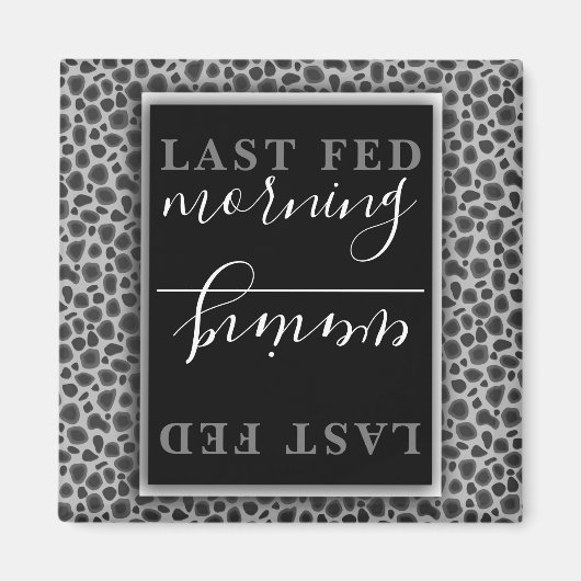 白黒の黒板ペットフードアニマルプリント マグネット (正面)