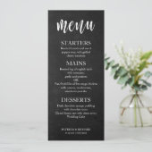 白黒の黒板メニュー 招待状 (スタンド正面)