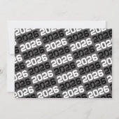 白黒の黒板モダン卒業 招待状 (裏面)