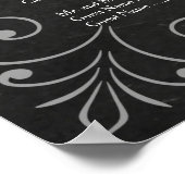 白黒の黒板結婚の座席表 ポスター (角)