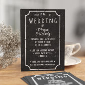 白黒の黒板結婚式招待状 招待状