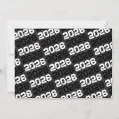 白黒の黒板3写真卒業 招待状 (裏面)