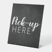 白黒の黒板 |レストランのピックアップ 台座サイン (正面)
