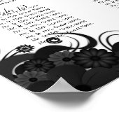 白黒の15台結婚の座席表 ポスター (角)