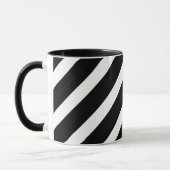 白黒の2トーンジオメトリ抽象芸術線 マグカップ (左)