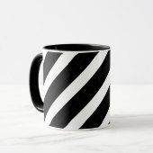 白黒の2トーンジオメトリ抽象芸術線 マグカップ (正面左)