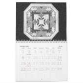 白黒の2011デジタルキルトのカレンダー カレンダー (2月 2026)