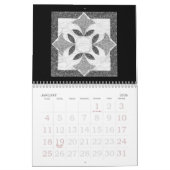 白黒の2011デジタルキルトのカレンダー カレンダー (1月 2026)