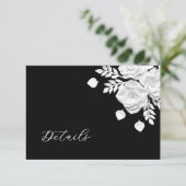 白黒の3Dフラワーの結婚式の詳細 エンクロージャーカード (スタンド正面)