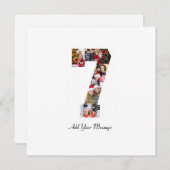 白黒の7番の写真のカラーコラージュ シーズンカード (正面/裏面)