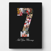 白黒の7番の写真のカラーコラージュ フォトプラーク (正面)