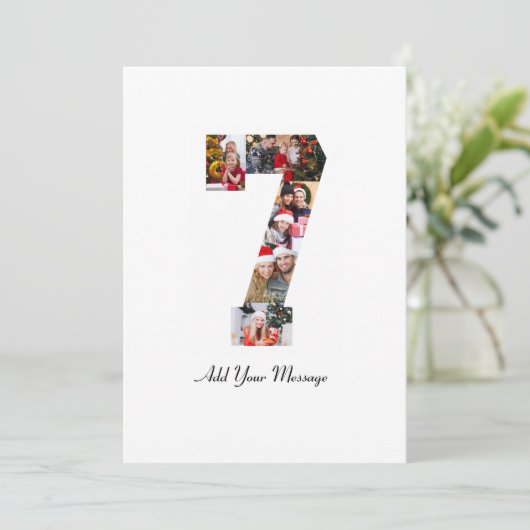 白黒の7番の写真のカラーコラージュ 案内状 (スタンド正面)