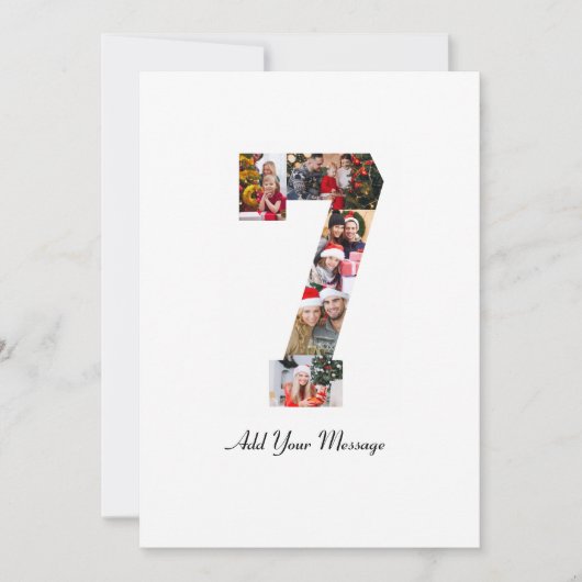 白黒の7番の写真の集合 カード (正面)