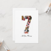 白黒の7番の写真の集合 カード (正面/裏面インサイチュ)