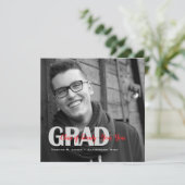 白黒の「クラス」の写真招待状 案内状 (スタンド正面)