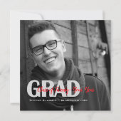 白黒の「クラス」の写真招待状 案内状 (正面)