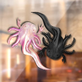 白黒のAxolotlsアート ウィンドウサイン (シート2)