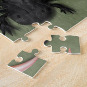 白黒のAxolotlsアート ジグソーパズル (側面)