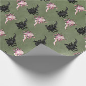 白黒のAxolotlsアート ラッピングペーパー (角)