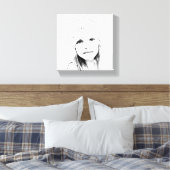 白黒のCベクトル キャンバスプリント (インサイチュ (寝室))