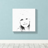 白黒のCベクトル キャンバスプリント (インサイチュ (ウッドフロア))