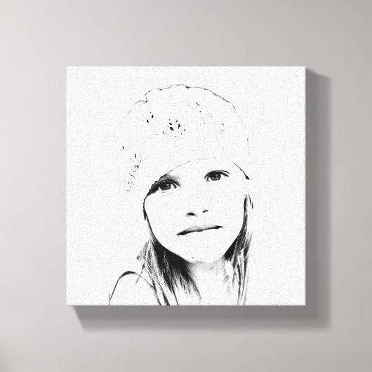 白黒のCベクトル キャンバスプリント (正面)