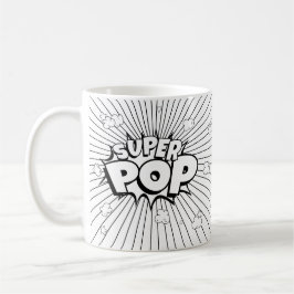 白黒のDIY SUPER POP コミックポップアート コーヒーマグカップ