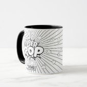 白黒のDIY SUPER POP コミックポップアート マグカップ (正面左)