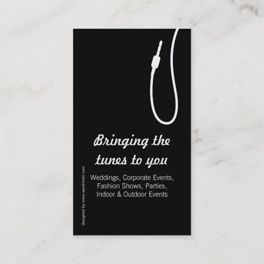 白黒のDJプロモーターの名刺 名刺 (裏面)
