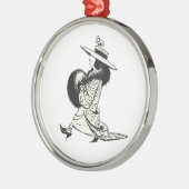 白黒のDressup メタルオーナメント (左)