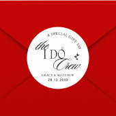 白黒のI Do Crew ウェディングパーティーファバー ラウンドシール