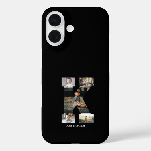 白黒のKの文字のフォトコラージュ Case-Mate iPhoneケース (裏面)