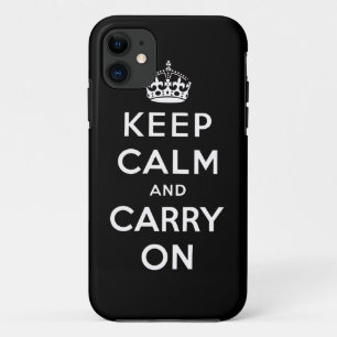 白黒のKeep Calm and Carry OnのiPhone 5の場合 iPhone 11 ケース