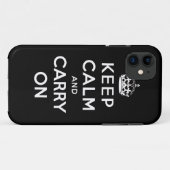 白黒のKeep Calm and Carry OnのiPhone 5の場合 Case-Mate iPhoneケース (裏面(横))