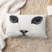 白黒のKittyFaceの特徴 ランバークッション (ブランケット)
