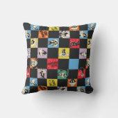 白黒のLOONEY TUNES™に入ったカラフル市松模様に クッション (裏面)