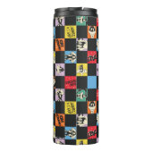 白黒のLOONEY TUNES™に入ったカラフル市松模様に タンブラー (裏面)