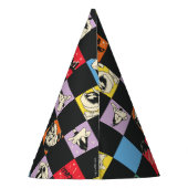 白黒のLOONEY TUNES™に入ったカラフル市松模様に パーティーハット (裏面)