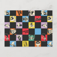 白黒のLOONEY TUNES™に入ったカラフル市松模様に