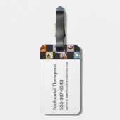 白黒のLOONEY TUNES™に入ったカラフル市松模様に ラゲッジタグ (裏面縦)