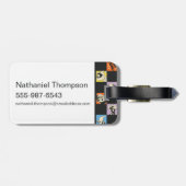 白黒のLOONEY TUNES™に入ったカラフル市松模様に ラゲッジタグ (裏面横)