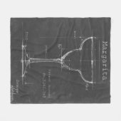 白黒のMargaritaガラスのブループリント フリースブランケット (正面(横))