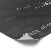 白黒のMargaritaガラスのブループリント ポスター (角)