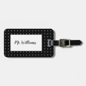 白黒のMr.ラゲッジタグ ラゲッジタグ (正面横)