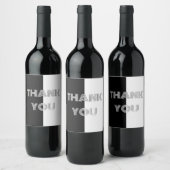 白黒のOpアートエレガントにスタイリッシュ感謝 ワインラベル (ボトル)