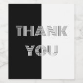 白黒のOpアートエレガントにスタイリッシュ感謝 ワインラベル (シングルラベル)