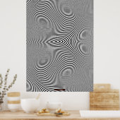 白黒のOp Art光学錯覚ウォールポスター ポスター (キッチン)