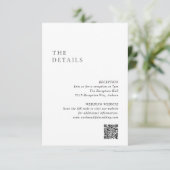 白黒のQRコードのクモダンリア結婚ル エンクロージャーカード (スタンド正面)